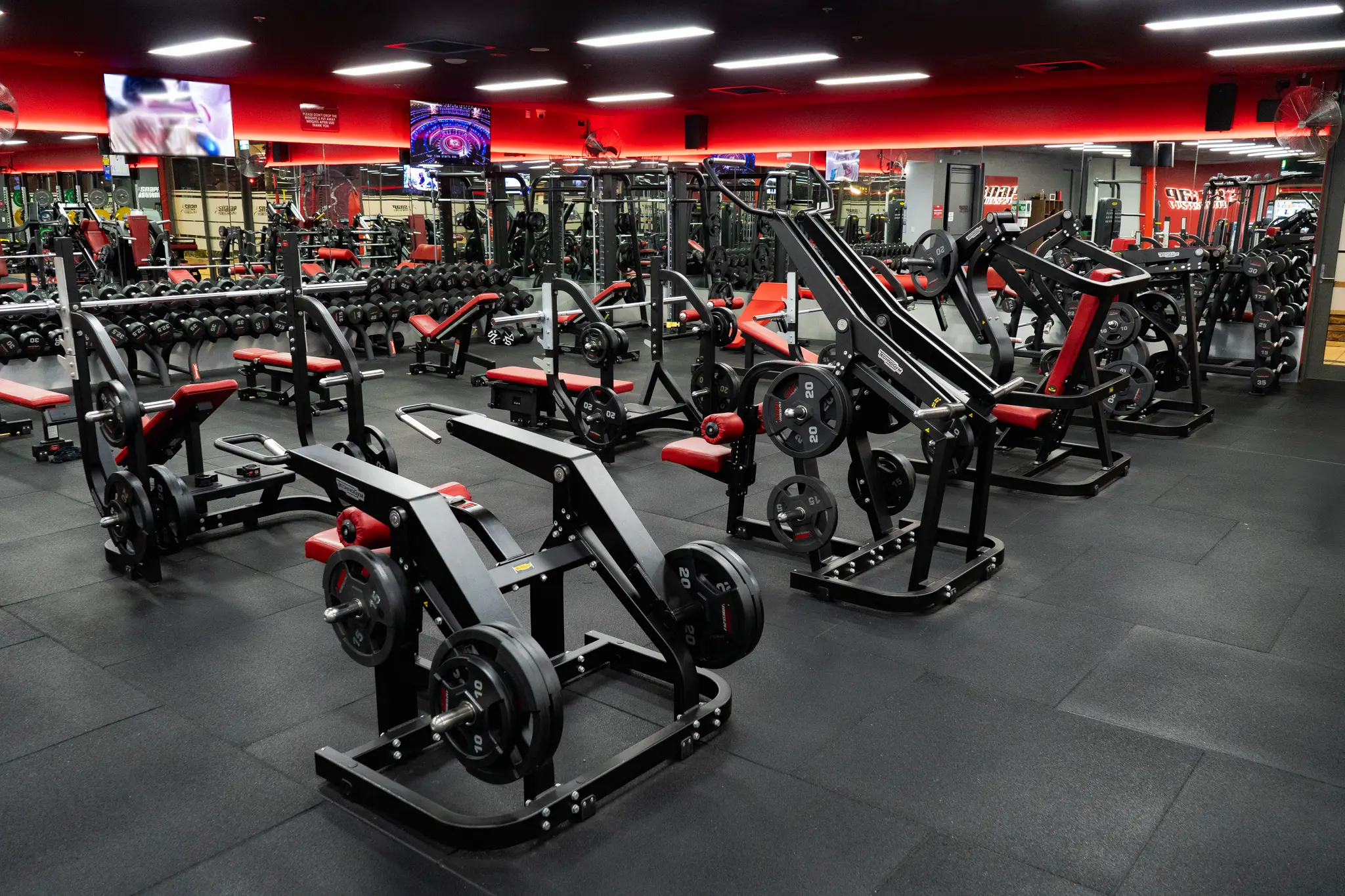 Commercial gym interior fit-out for Snap Fitness Cameron Park by ABACORP commercial fit-out company