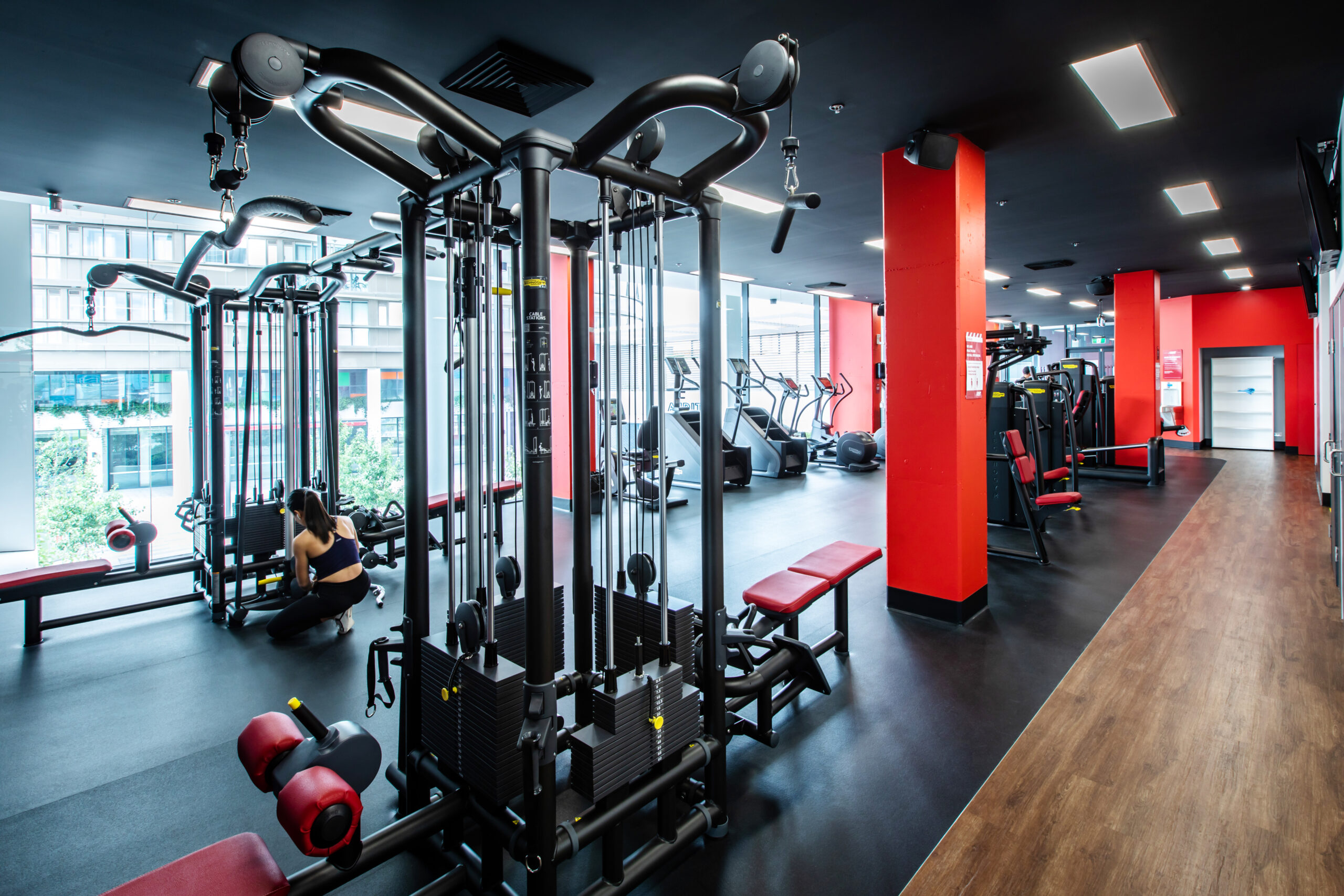 Commercial gym interior fit-out for Snap Fitness North Ryde by ABACORP commercial fit-out company
