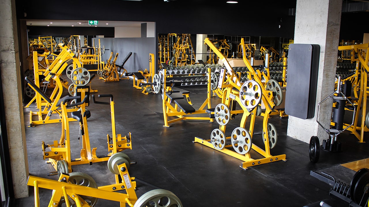 Commercial gym interior fit-out for Gold’s Gym Miranda by ABACORP commercial fit-out company